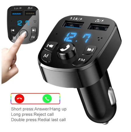 Car Charger FM Transmitter Bluetooth Audio Dual USB Car MP3