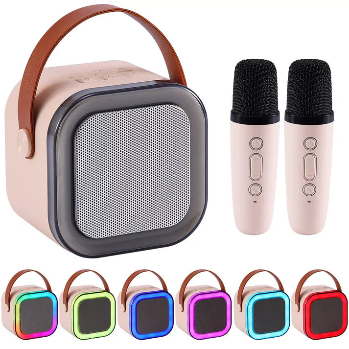 Karaoke Machine for Kids Adults Portable Bluetooth Speaker + Wireless Microphone